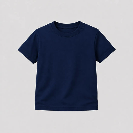 Camiseta Infantil 100% algodão Fio 30.1 - Azul Marinho