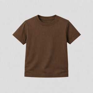Camiseta Infantil 100% algodão Fio 30.1 - Marrom