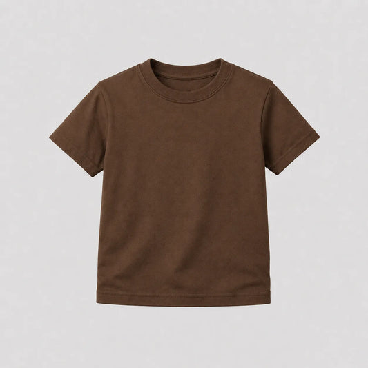 Camiseta Infantil 100% algodão Fio 30.1 - Marrom