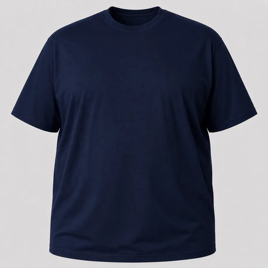 Camiseta Plus Size 100% algodão Fio 30.1 - Azul Marinho