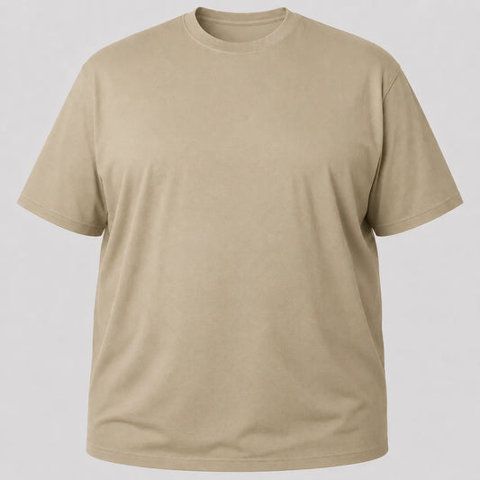 Camiseta Plus Size 100% algodão Fio 30.1 - Caqui