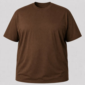 Camiseta Plus Size 100% algodão Fio 30.1 - Marrom