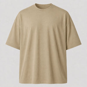 Camiseta Oversized Suedine - Caqui