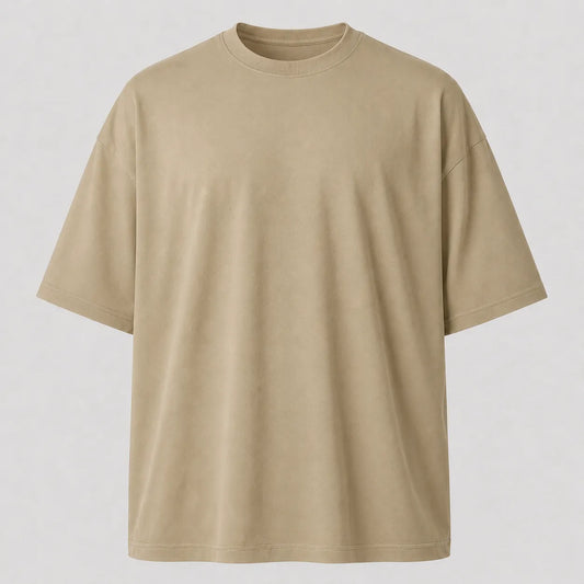 Camiseta Oversized 100% Algodão - Caqui
