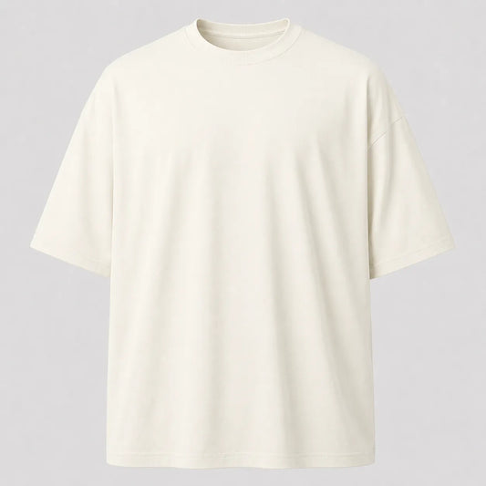 Camiseta Oversized 100% Algodão - Off White