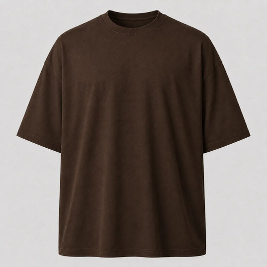 Camiseta Oversized 100% Algodão - Marrom
