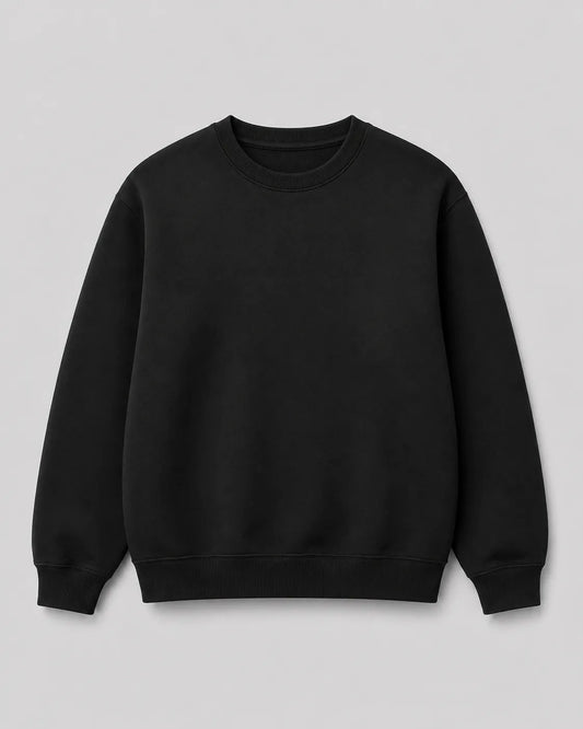 Blusa Moletom Gola Careca - Preto