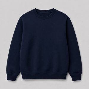 Blusa Moletom Gola Careca - Azul Marinho