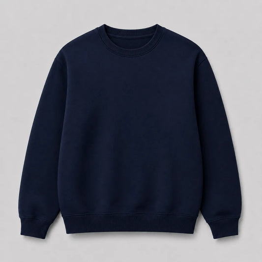 Blusa Moletom Gola Careca - Azul Marinho