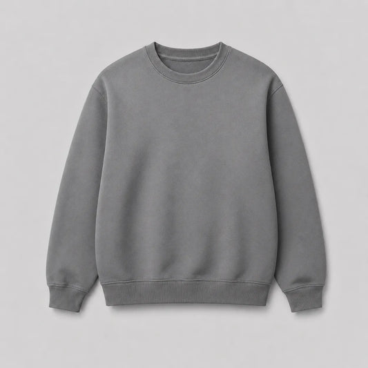 Blusa Moletom Gola Careca - Cinza