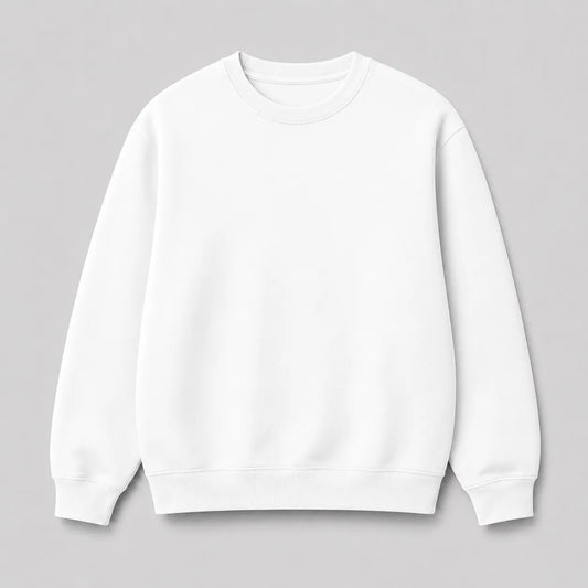 Blusa Moletom Gola Careca - Branco